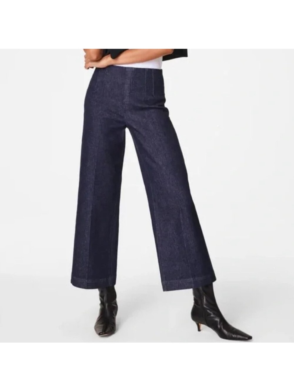 SPANX Zero Waistband Wide Leg Cropped Jeans